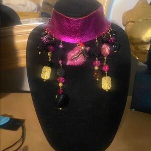Pink and Gold Statement Necklace